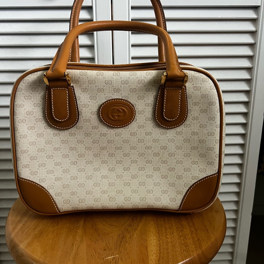 Vintage Gucci White Handbag GG Supreme 80's BRAND NEW